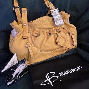 B. Makowsky Mustard Shoulder Bag